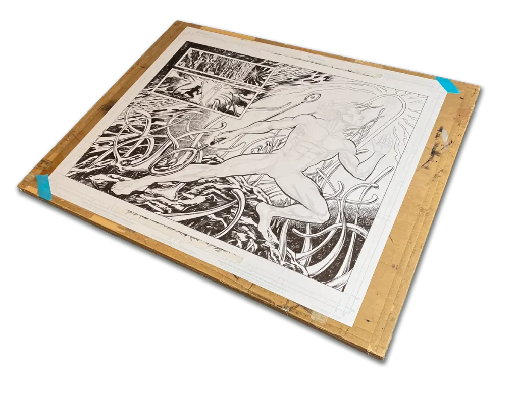 lightweight drawing board with comic book artwork