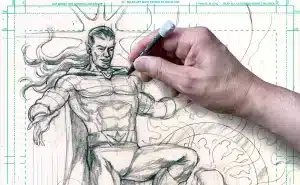 comic book penciling art King Baldor