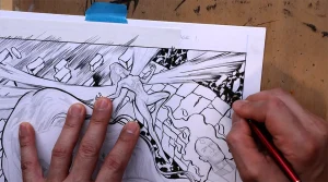 comic book background inking